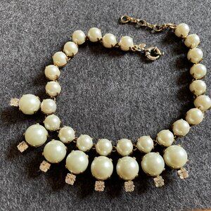 J. Crew Pearl and Rhinestone Necklace
